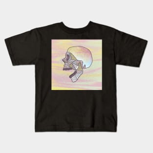 Pastel Textured Skull Kids T-Shirt